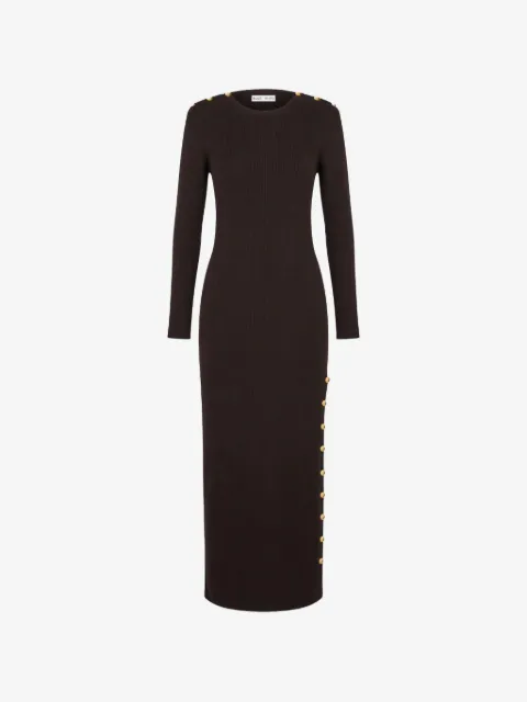Blazé Milano vestido midi de canalé con detalle de botones