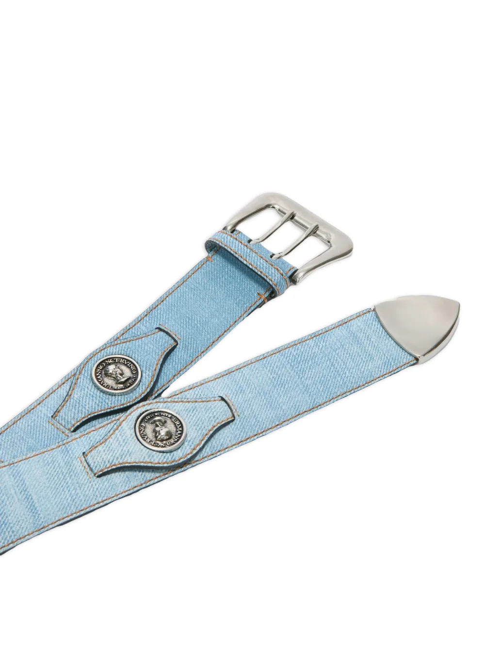  Ermanno Scervino Medallion Buckle Belt - Blue 