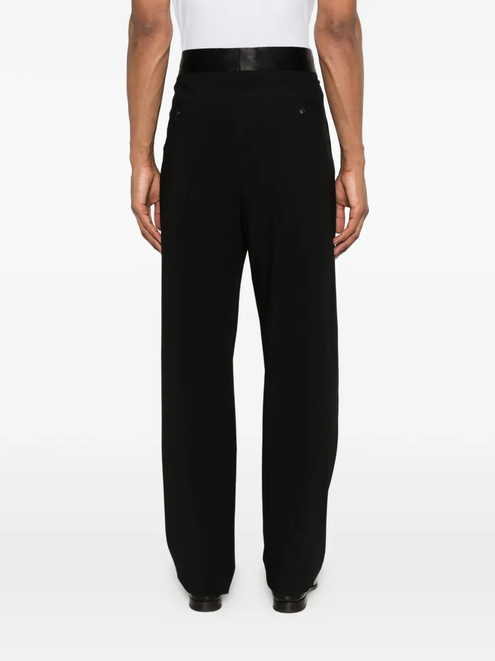 Giorgio Armani Broek met satijnen afwerking Zwart