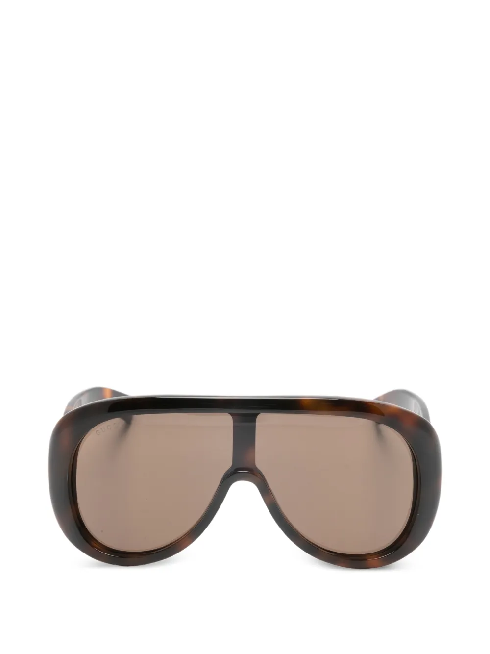 Gucci Eyewear oval logo sunglasses - Marrone