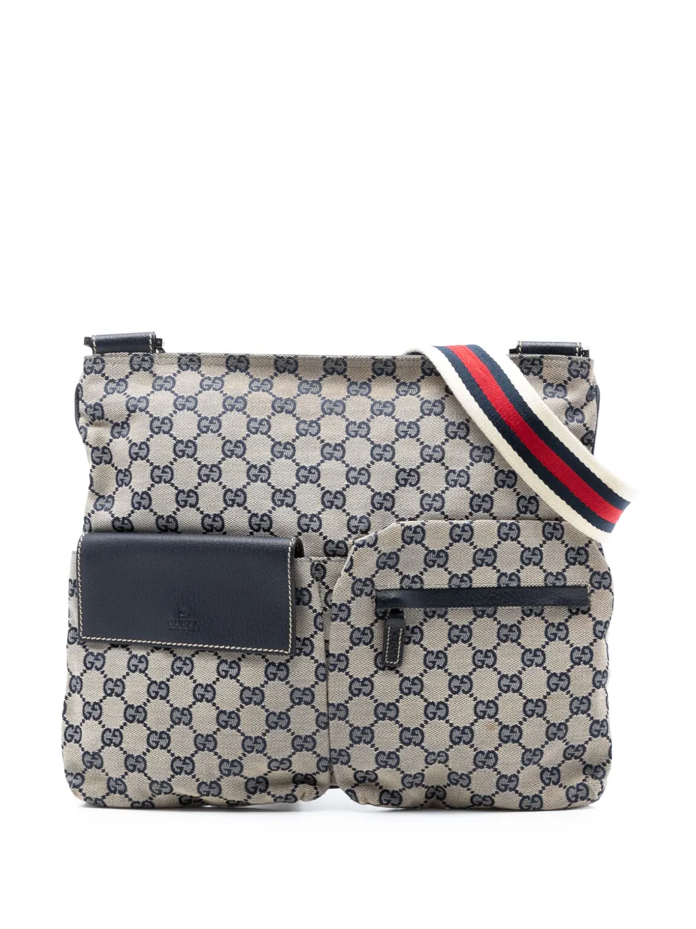 Gucci Pre-Owned 2016-2026 GG Canvas Web Double Pocket crossbody bag - Blu