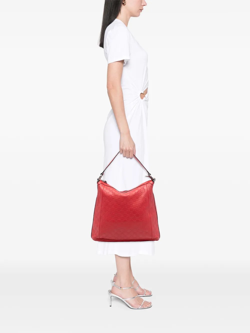 GUCCI バンブー・リング・ホーボーバッグ　ショルダーバッグ Gucci Pre-Owned 2016-2026 グッチシマ バンブー Dリング ホーボー