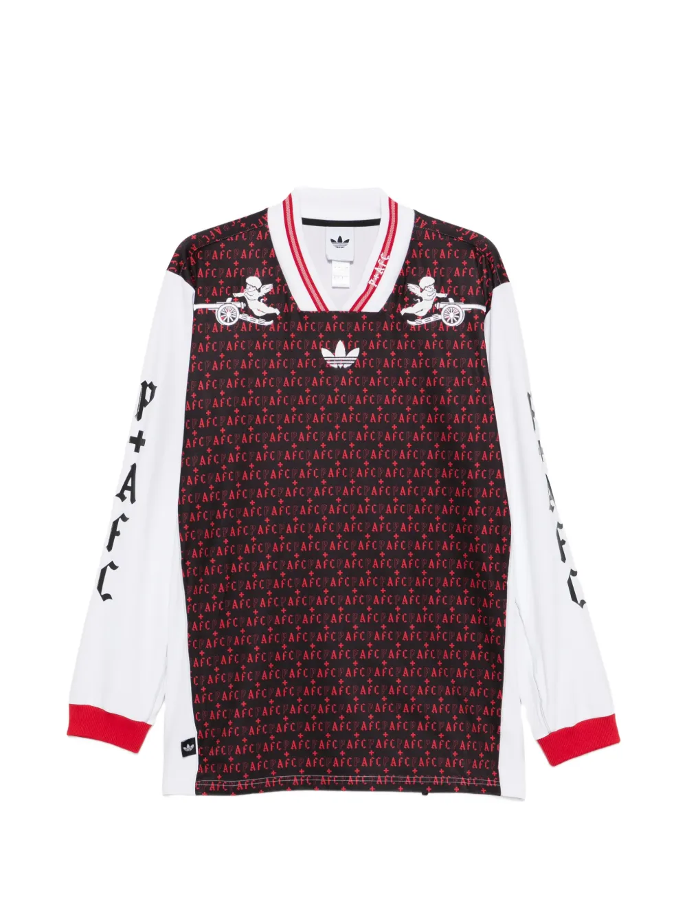 adidas patterned long-sleeved T-shirt - Nero