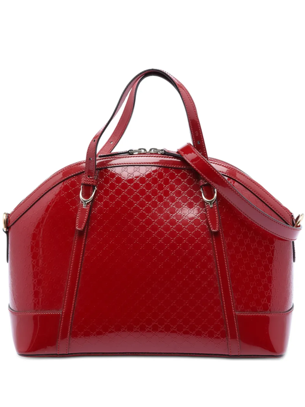 Gucci Pre-Owned 2016-2025 Large Microguccissima Patent Nice Dome satchel - Rosso