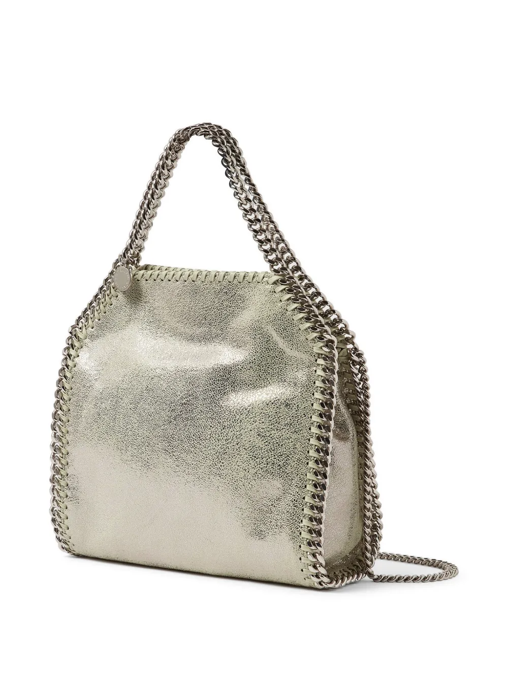 Stella McCartney Falabella metallic mini-shopper Groen