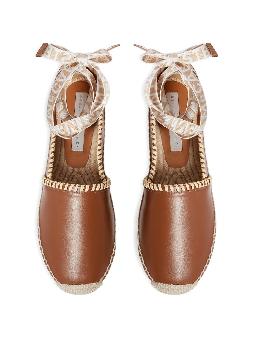 Stella McCartney Espadrilles met gestrikte enkels Bruin