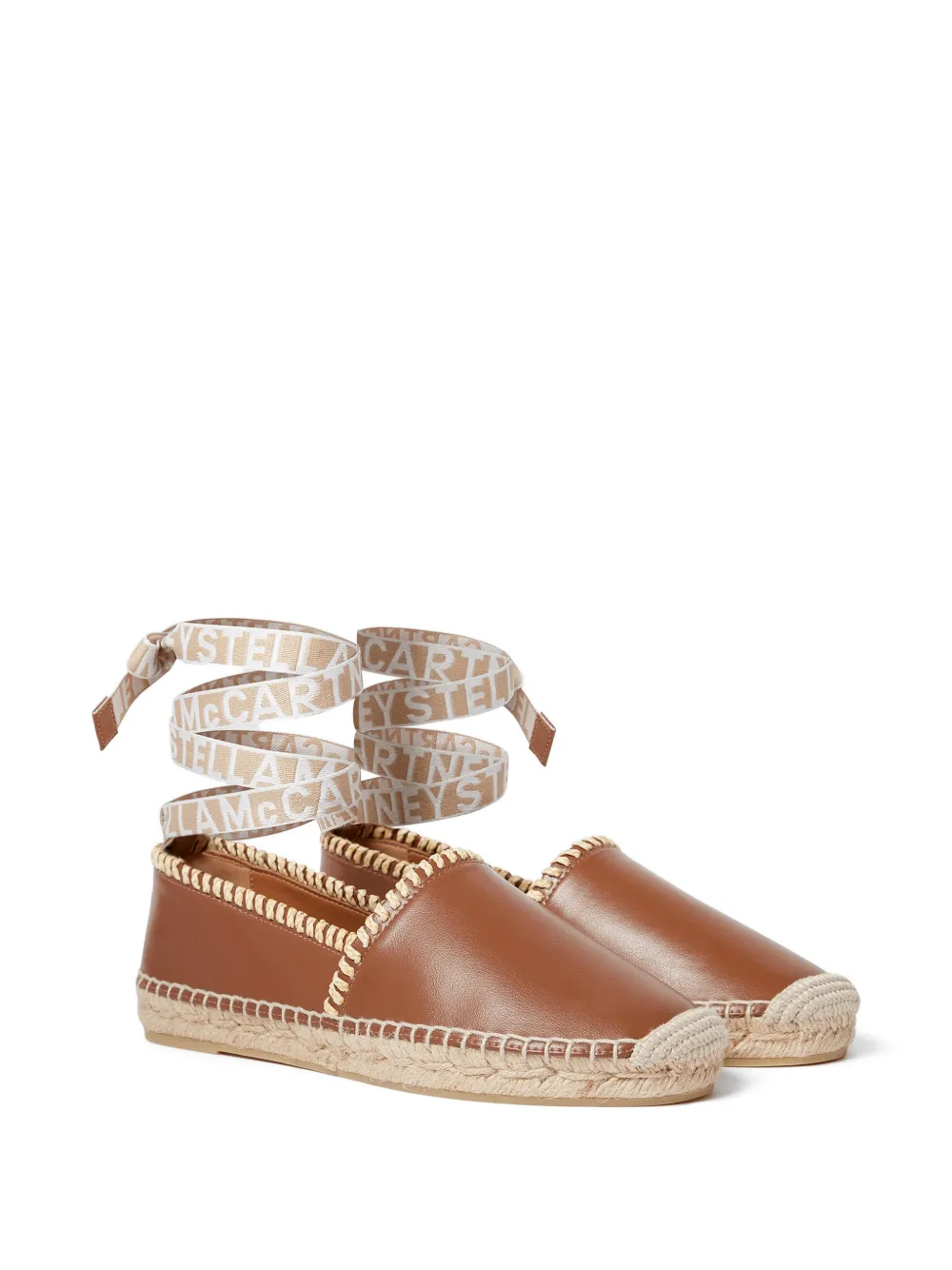 Stella McCartney Espadrilles met gestrikte enkels Bruin