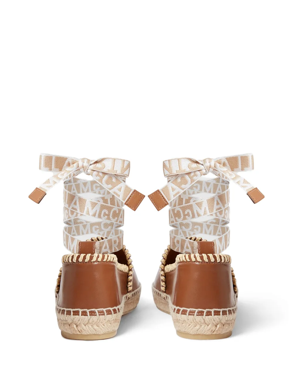 Stella McCartney Espadrilles met gestrikte enkels Bruin