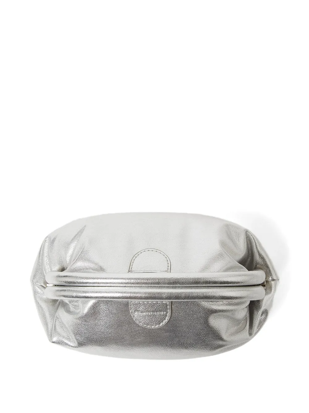 Stella McCartney Falabella gewatteerde metallic clutch met ketting Zilver