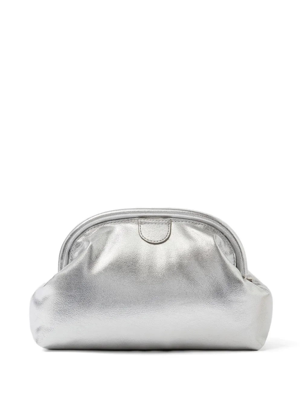 Stella McCartney Falabella gewatteerde metallic clutch met ketting Zilver