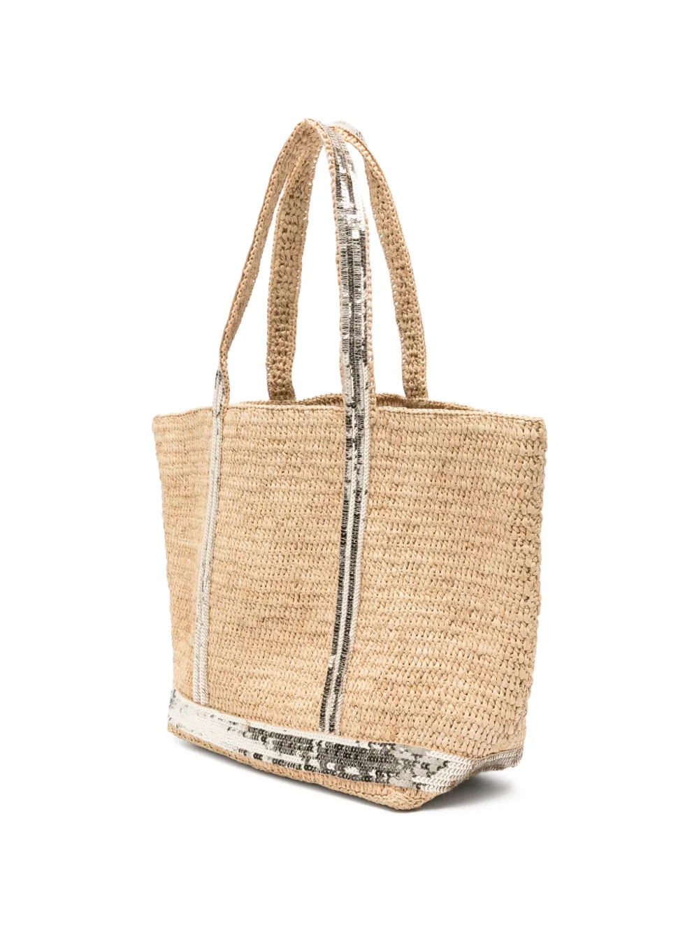  Vanessa Bruno M Raffia Sequin Tote Bag - Neutrals 