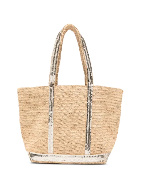 Vanessa Bruno M raffia sequin tote bag
