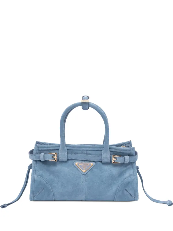 Prada Bonnie Suede Mini Handbag in Blue
