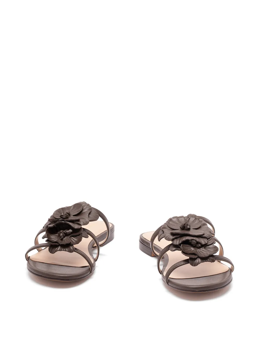 TWINSET Sandalen met bloemenbandje Bruin