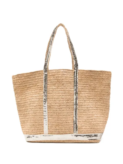 Vanessa Bruno L raffia sequin tote bag