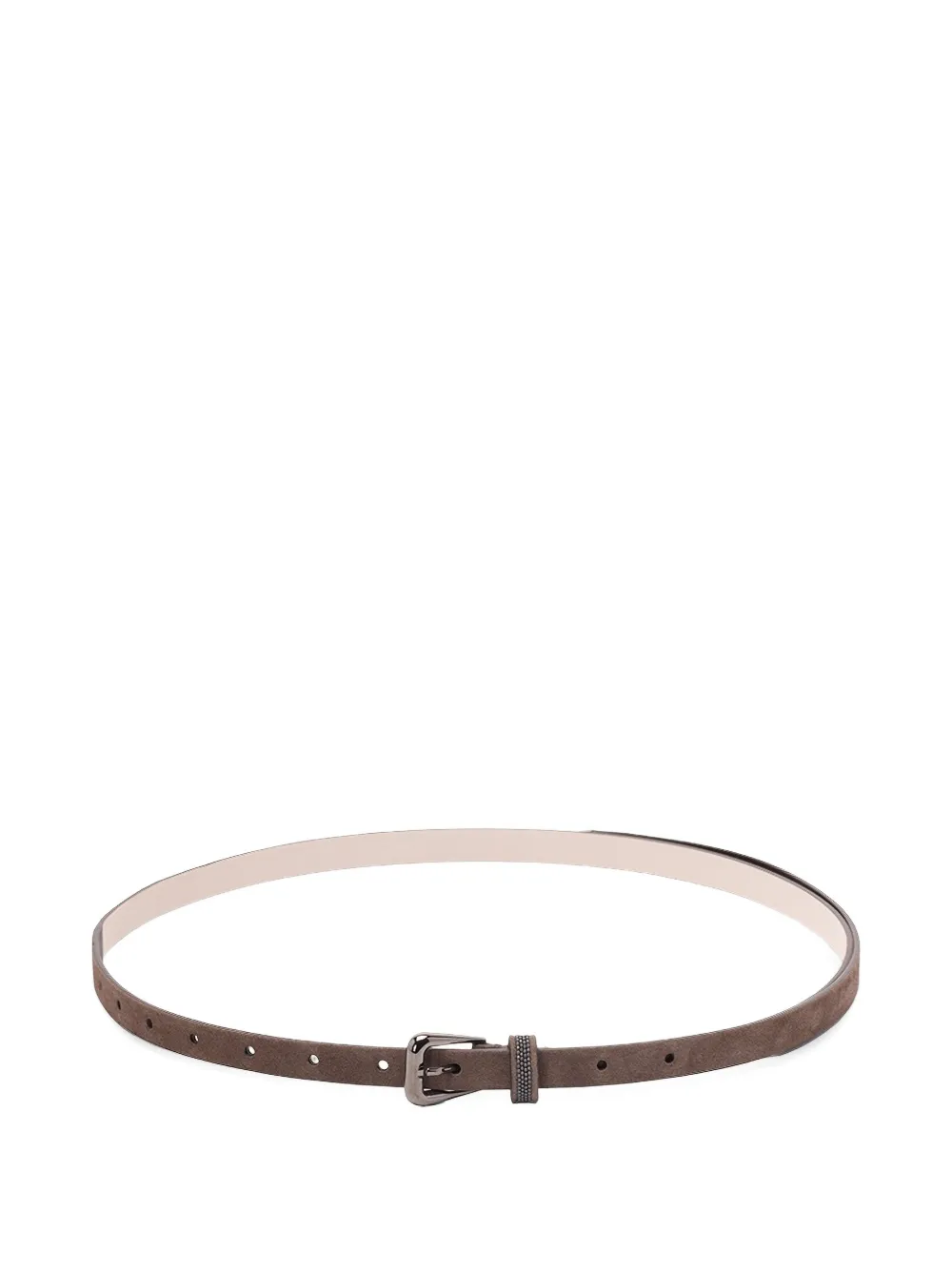 Brunello Cucinelli beaded leather belt - Marrone