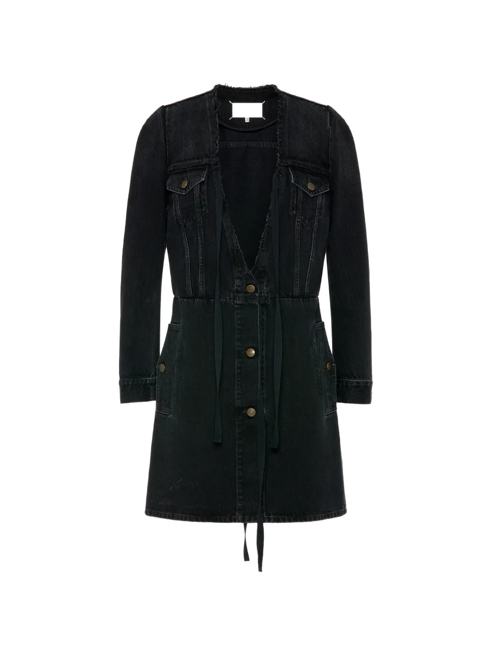 Maison Margiela Abito corto con scollo a V - Nero