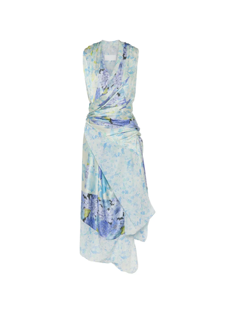 Maison Margiela floral draped midi dress - Blue