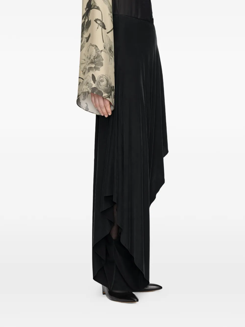 Maison Margiela Asymmetrische midi-rok Zwart