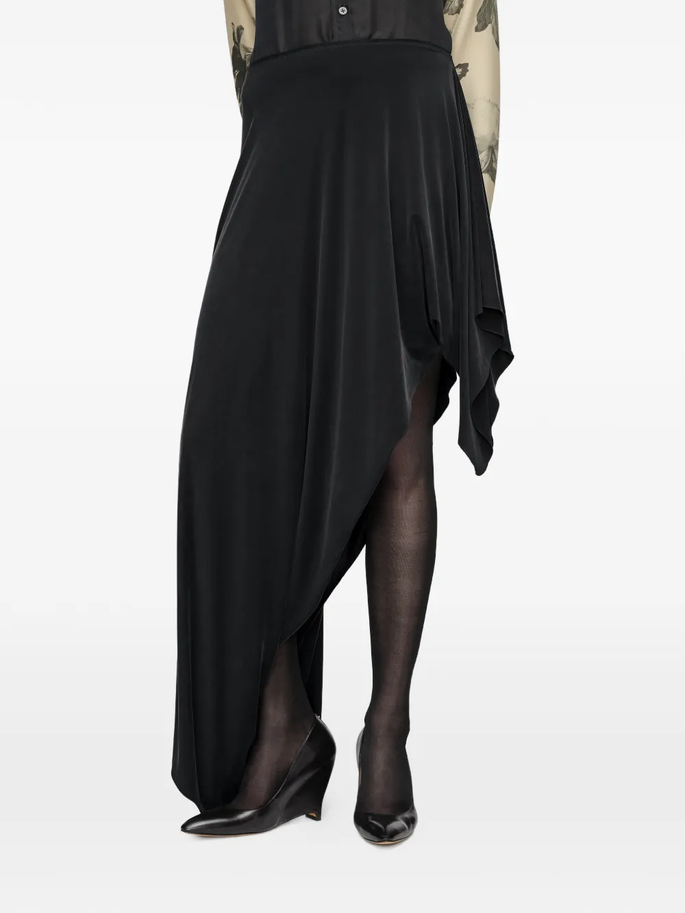 Maison Margiela Asymmetrische midi-rok Zwart