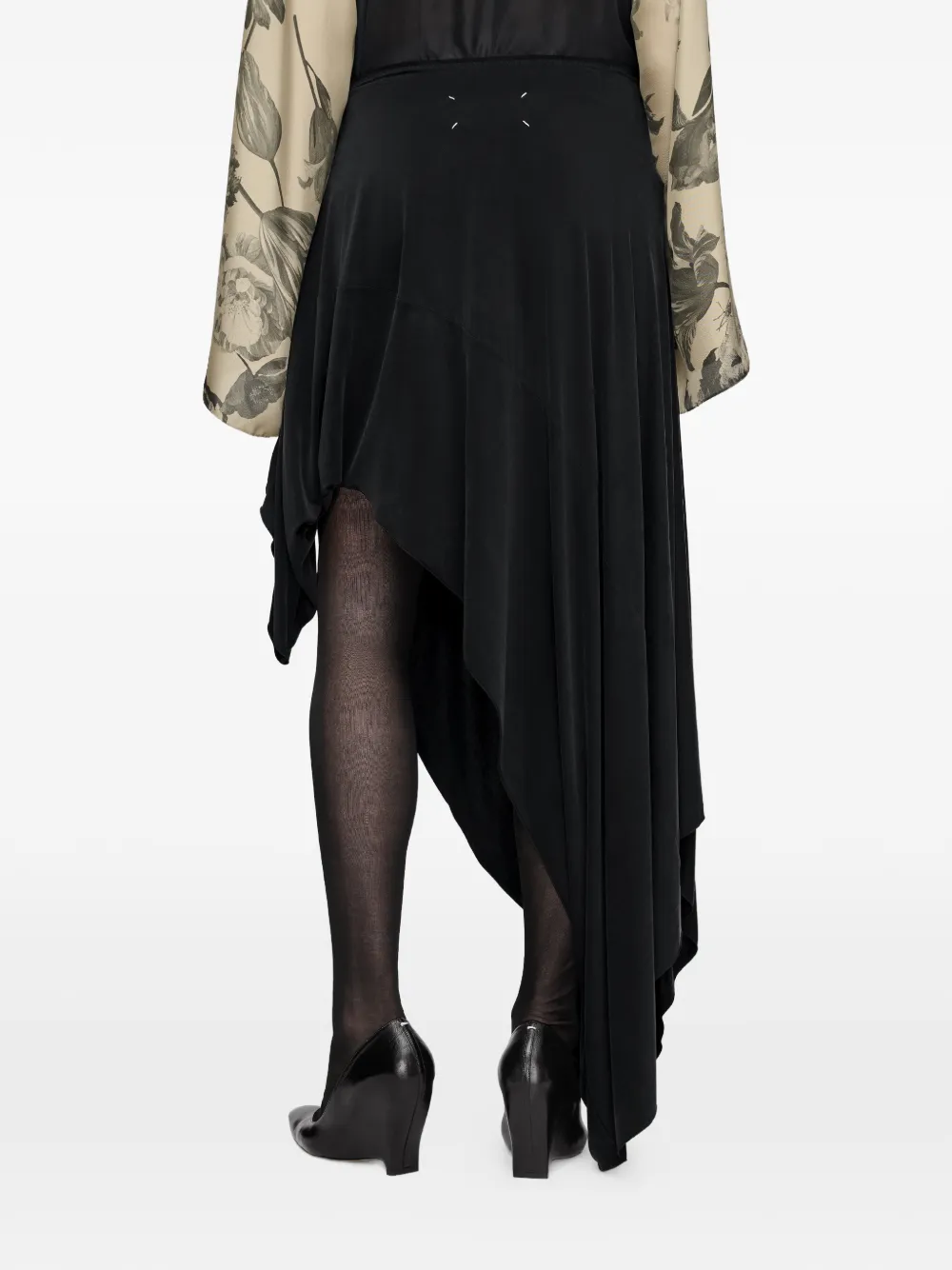 Maison Margiela Asymmetrische midi-rok Zwart