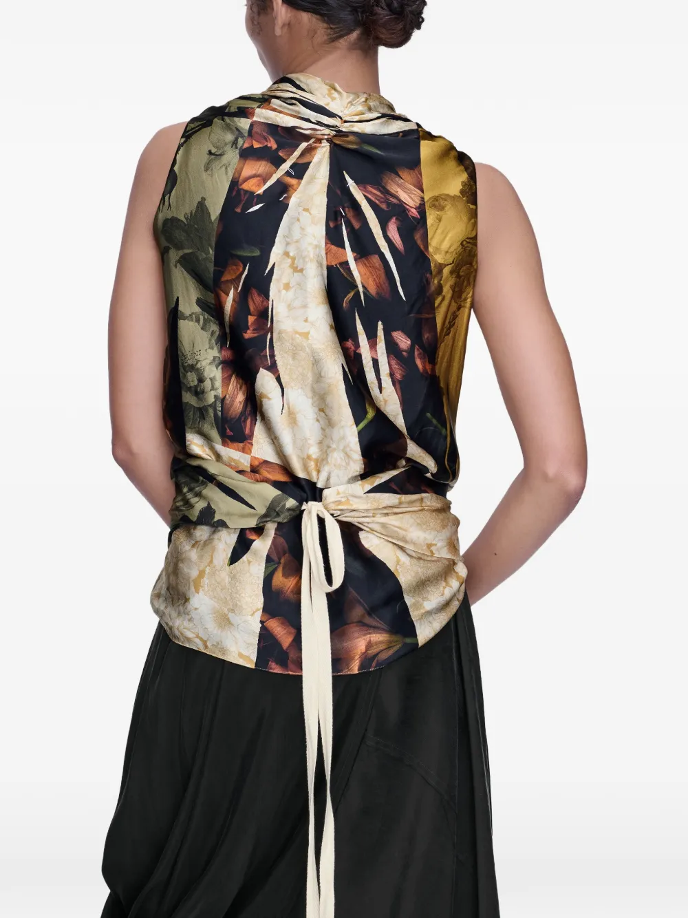 Maison Margiela Gedrapeerde zijden top Geel