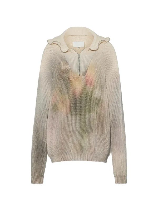 Maison Margiela Zip Knit Pullover in Neutrals