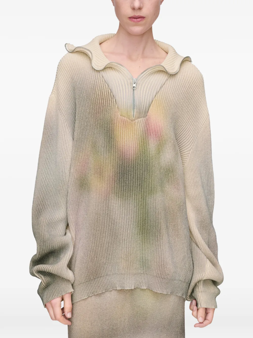 Maison Margiela Gebreide trui met rits Beige