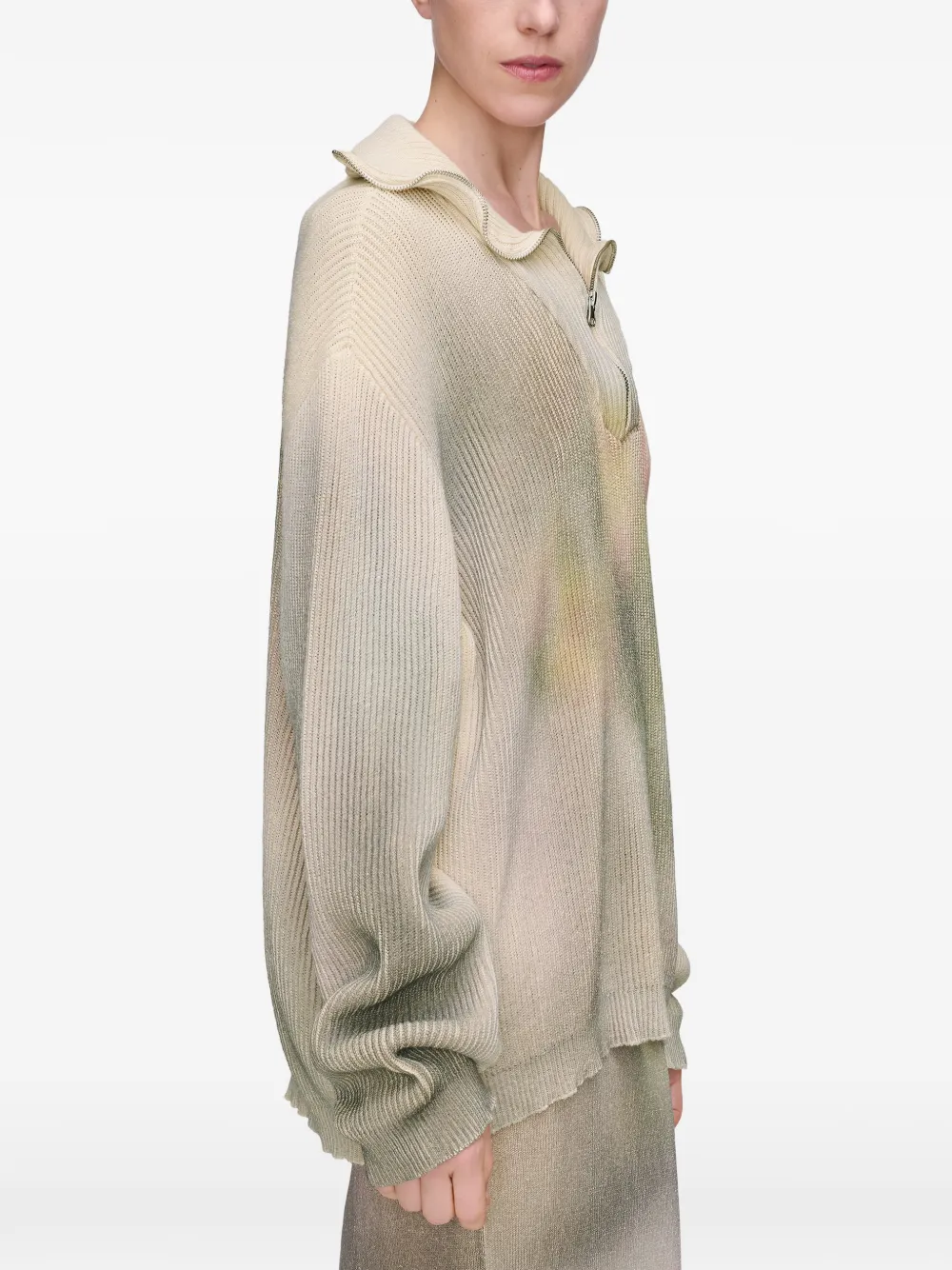 Maison Margiela Gebreide trui met rits Beige