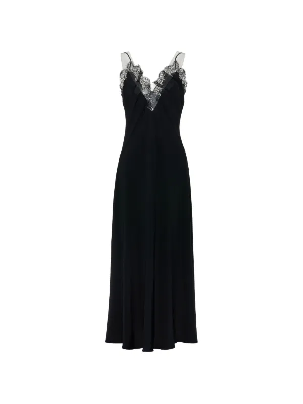 maison margiela lace dress Maison Margiela: Black Taped Slip Maxi Dress