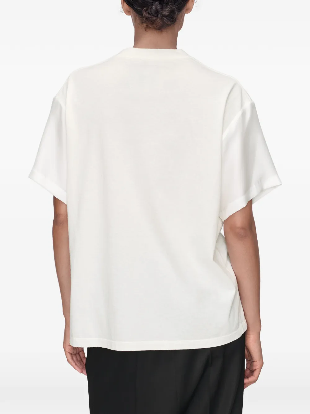 Maison Margiela T-shirt met bloemenprint en V-hals Wit