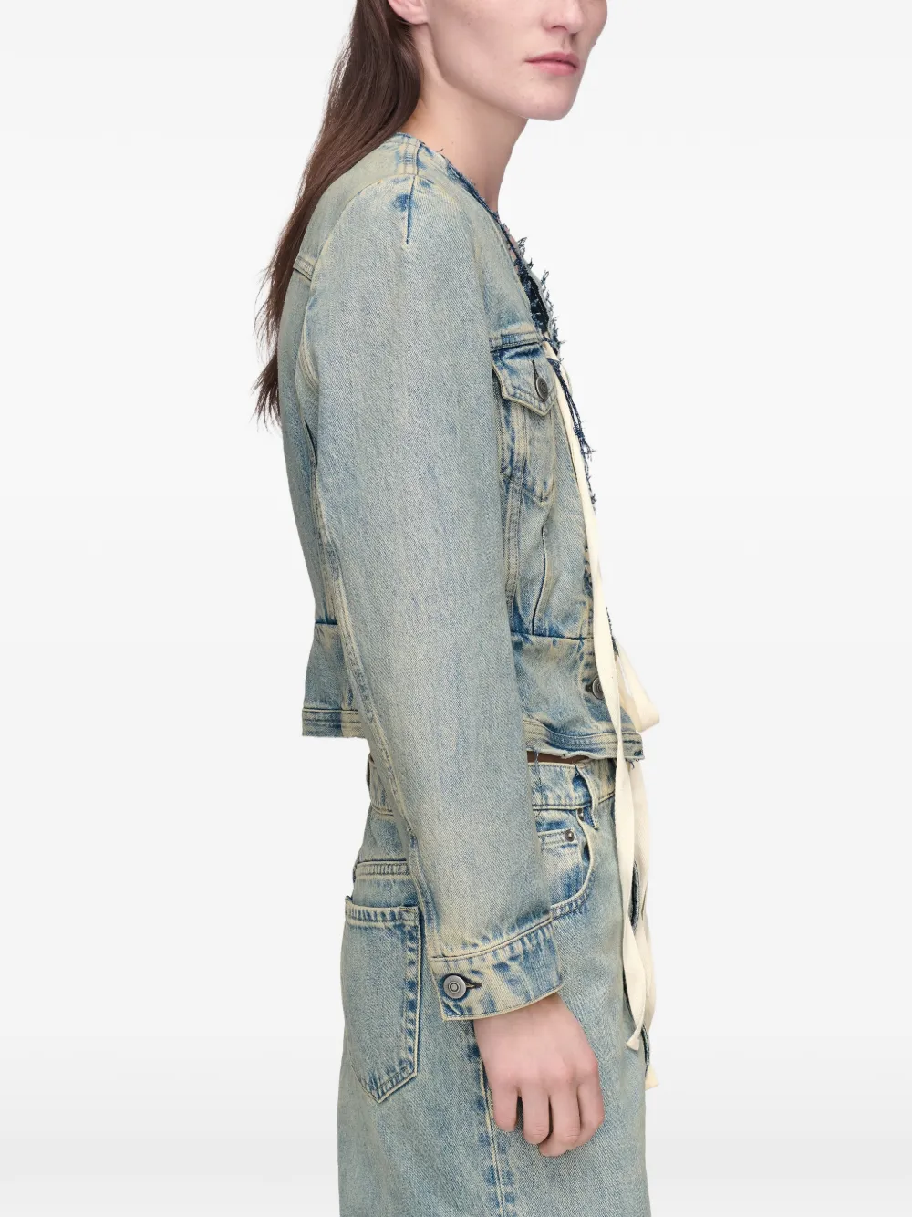 Maison Margiela Jack met gerafelde rand Blauw