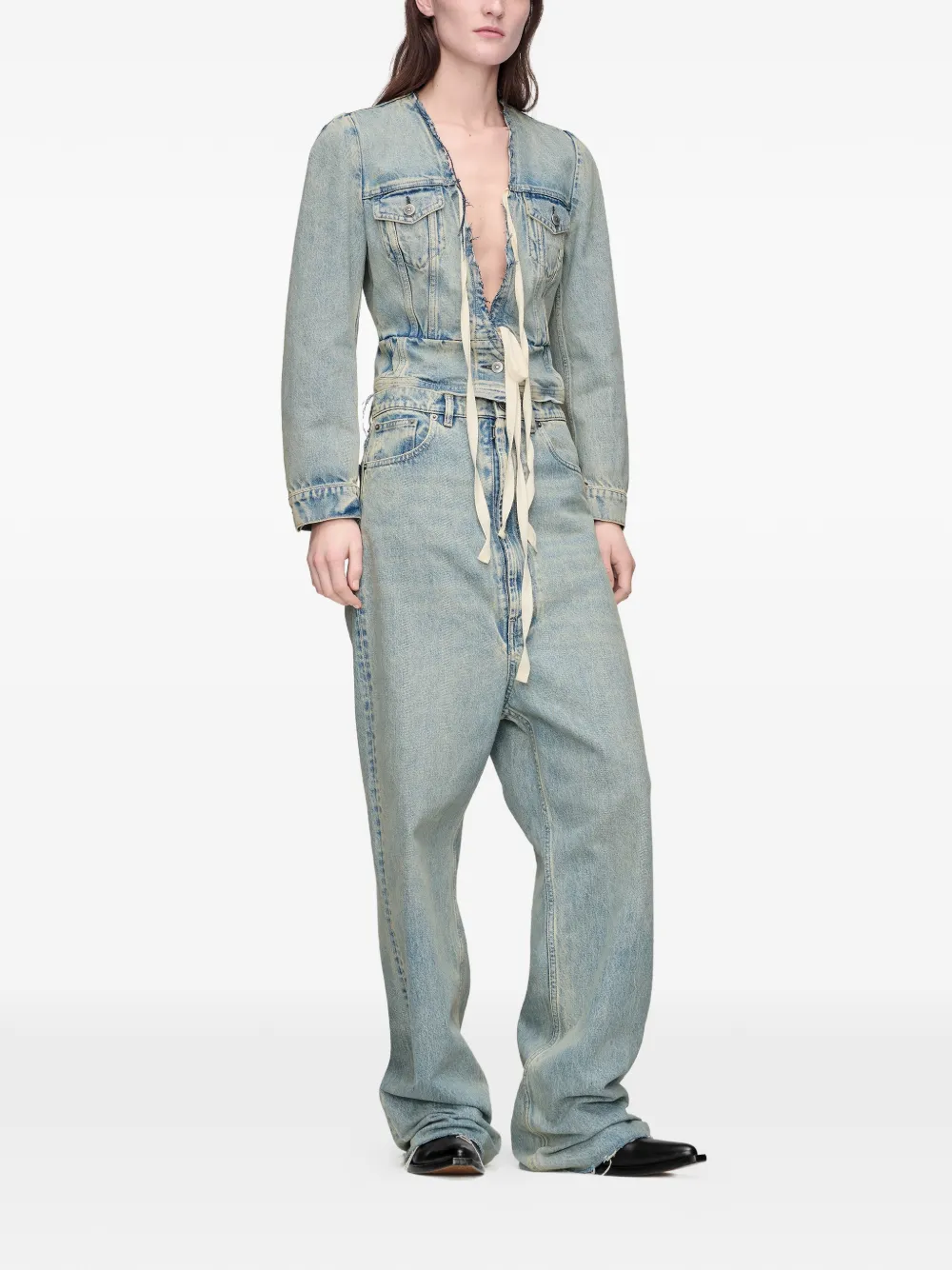 Maison Margiela Jack met gerafelde rand Blauw