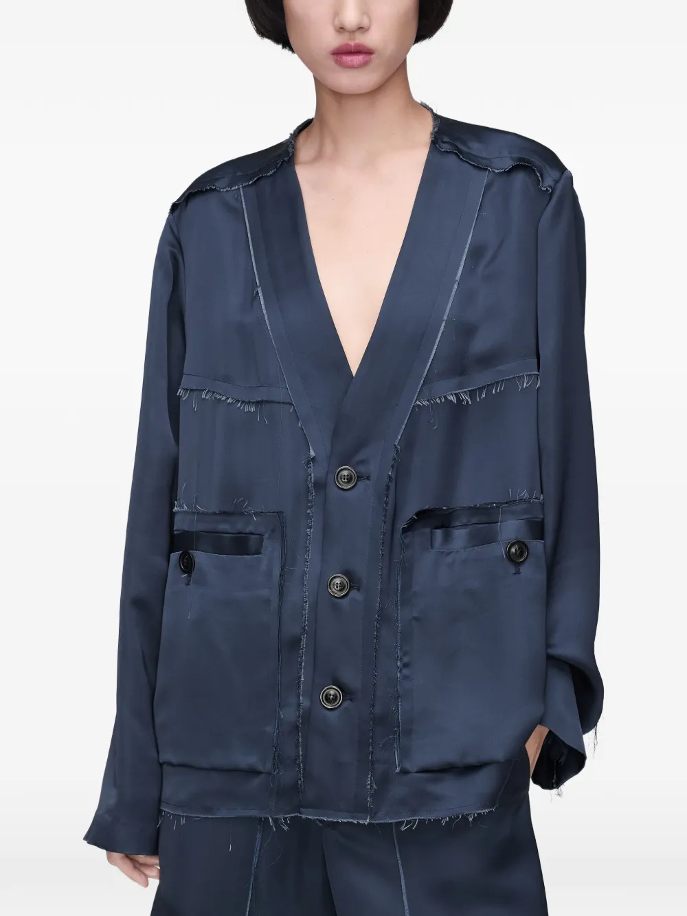 Maison Margiela Jack met V-hals Blauw