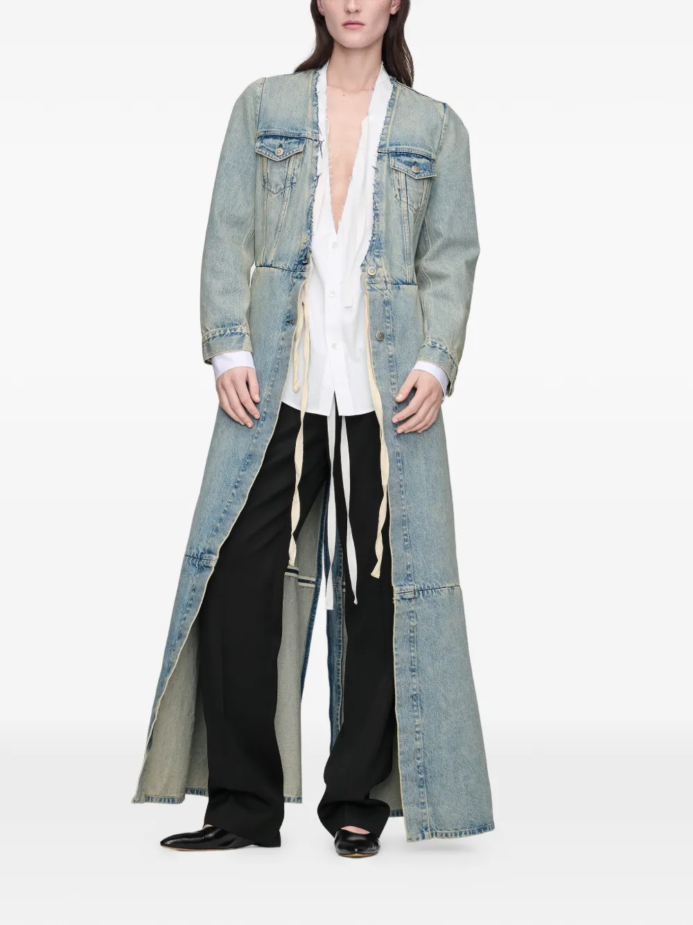 Maison Margiela blouse met V-hals Wit