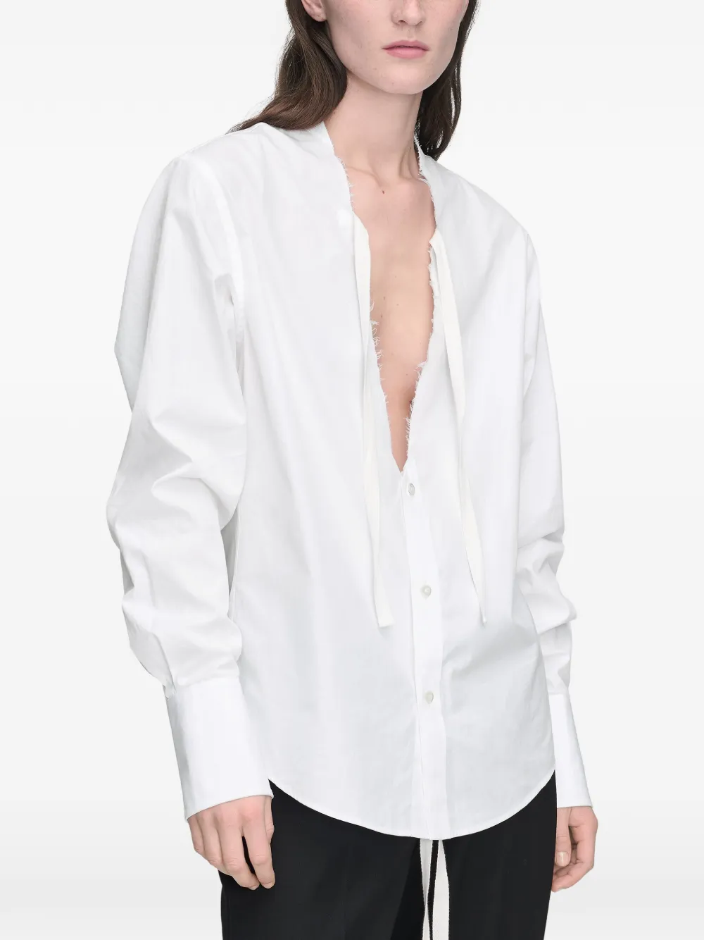 Maison Margiela blouse met V-hals Wit