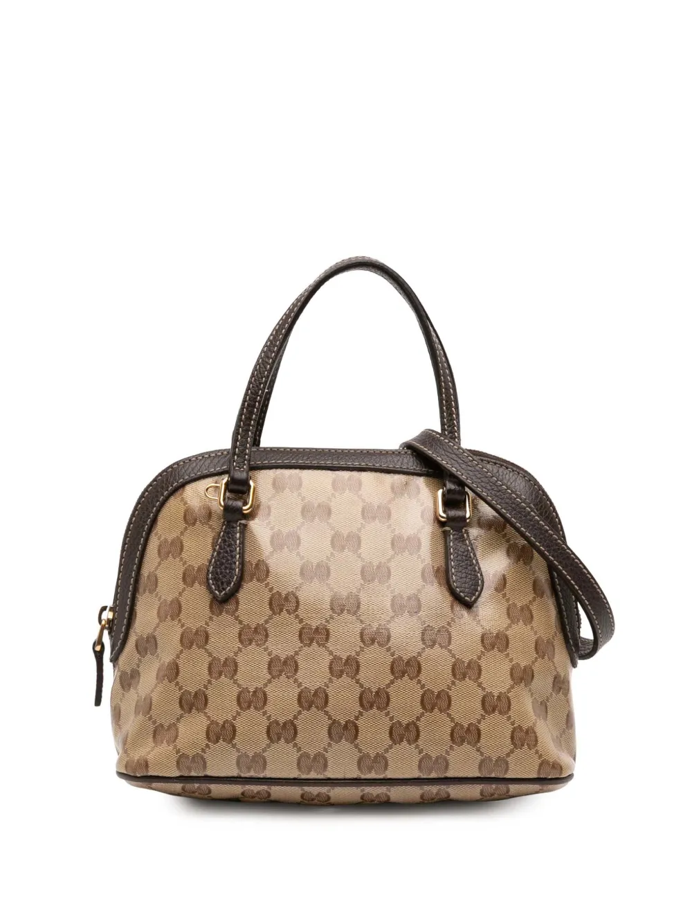 Gucci Pre-Owned 2016-2026 Mini GG Crystal Dome satchel - Marrone
