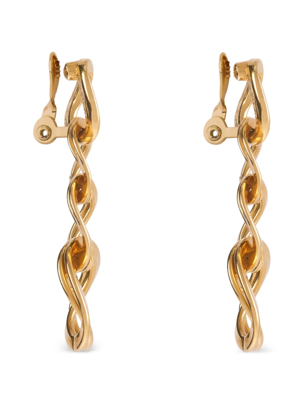 Monet Pre-Owned 1980s double-chain clip-on earrings - Oro