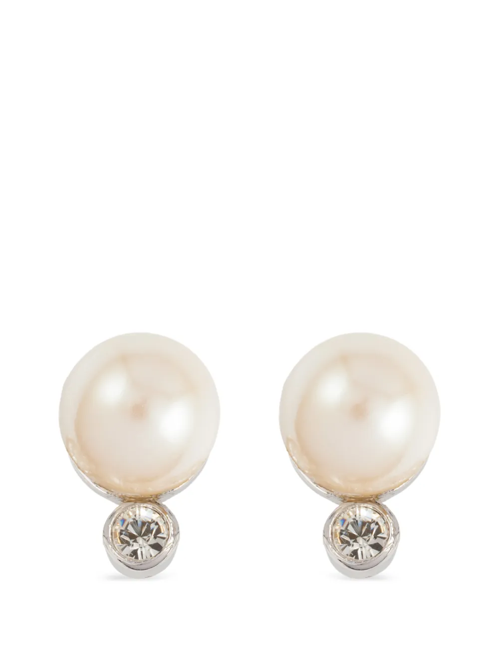 Nina Ricci Pre-Owned 1990s faux-pearl post earrings - Argento