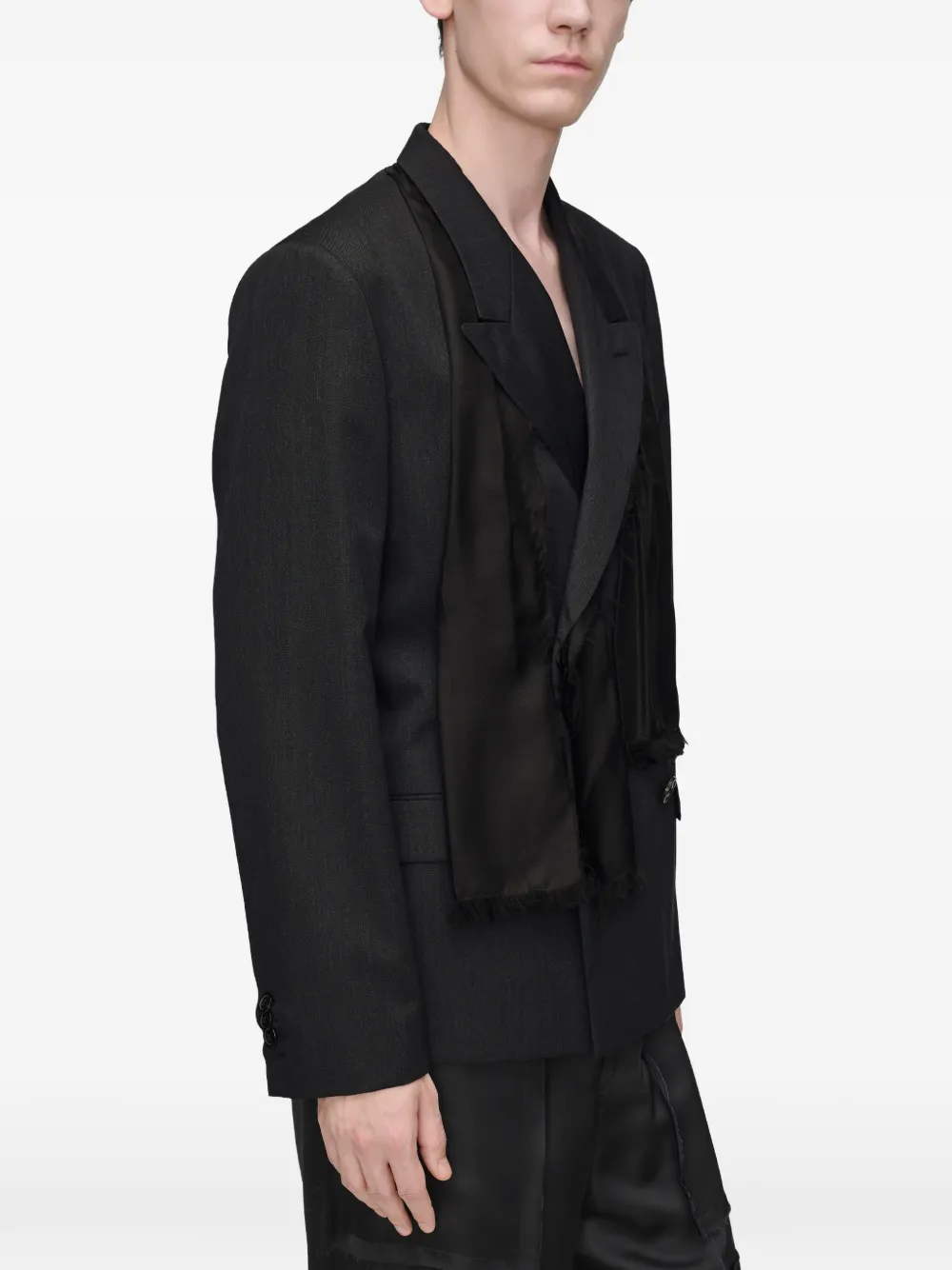 Maison Margiela Wollen jack met sjaal Zwart