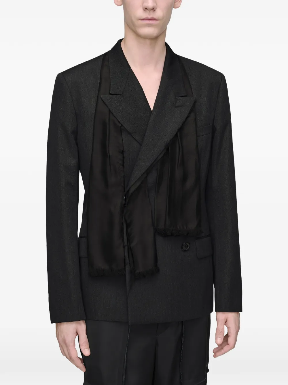 Maison Margiela Wollen jack met sjaal Zwart