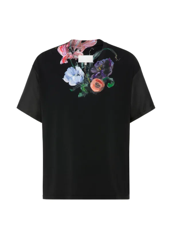 Maison Margiela floral-print T-shirt | Black | FARFETCH