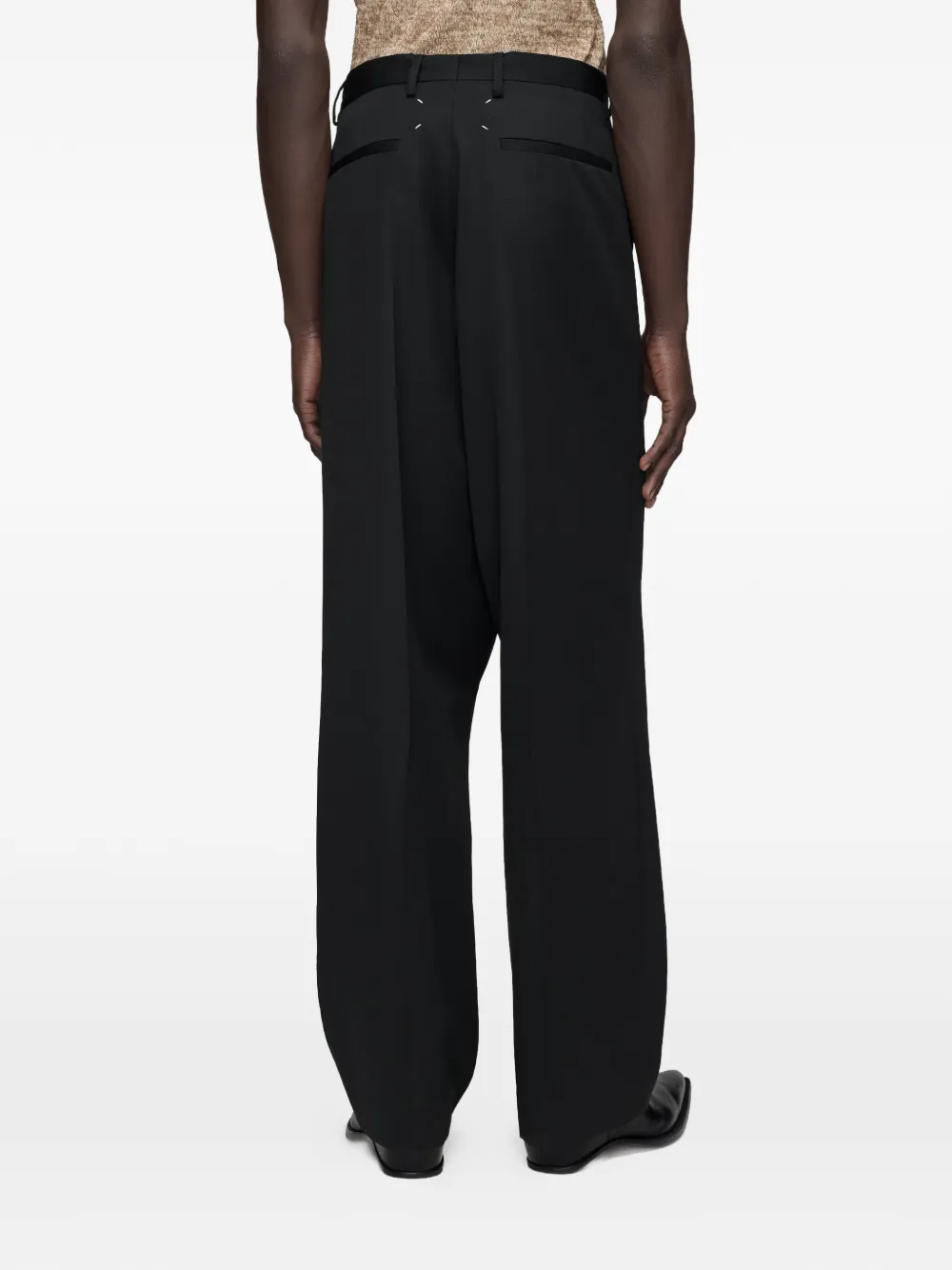 Maison Margiela Wollen broek met verlaagde taille Zwart