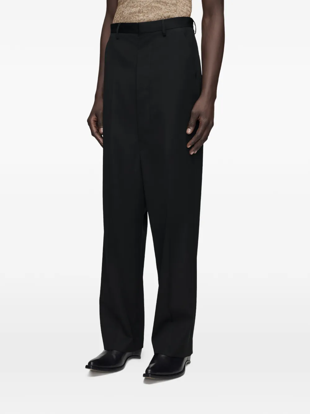 Maison Margiela Wollen broek met verlaagde taille Zwart