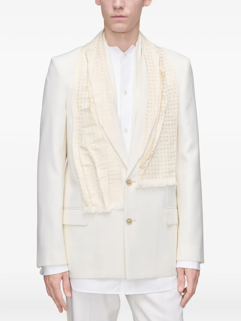 Maison Margiela Wollen jack met sjaal Wit