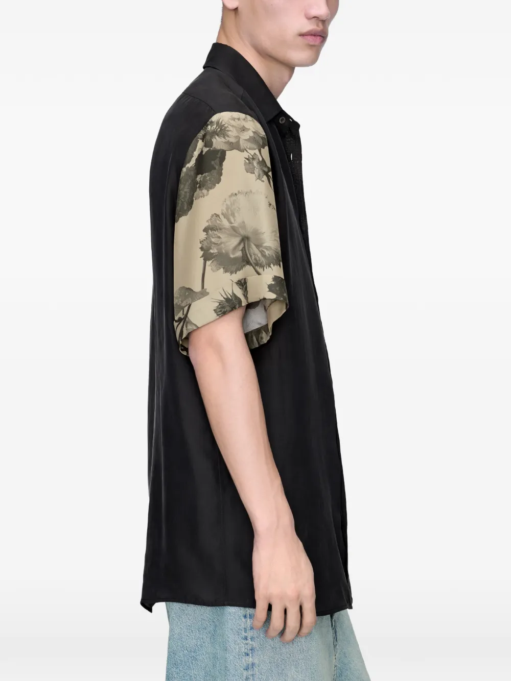 Maison Margiela Overhemd met bloemenmouwen Zwart
