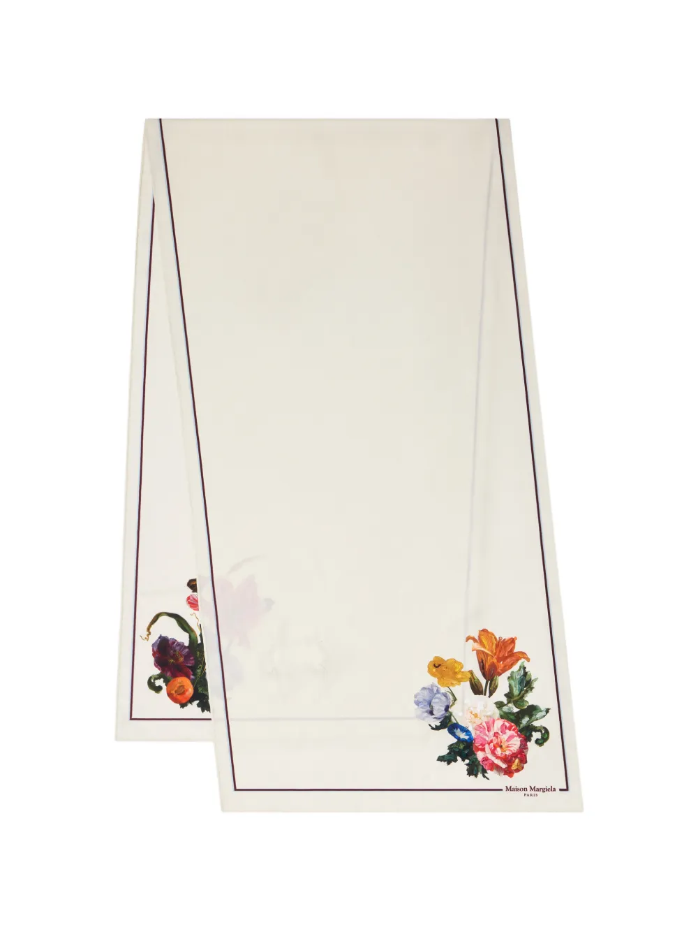 Maison Margiela Foulard a fiori - Toni neutri