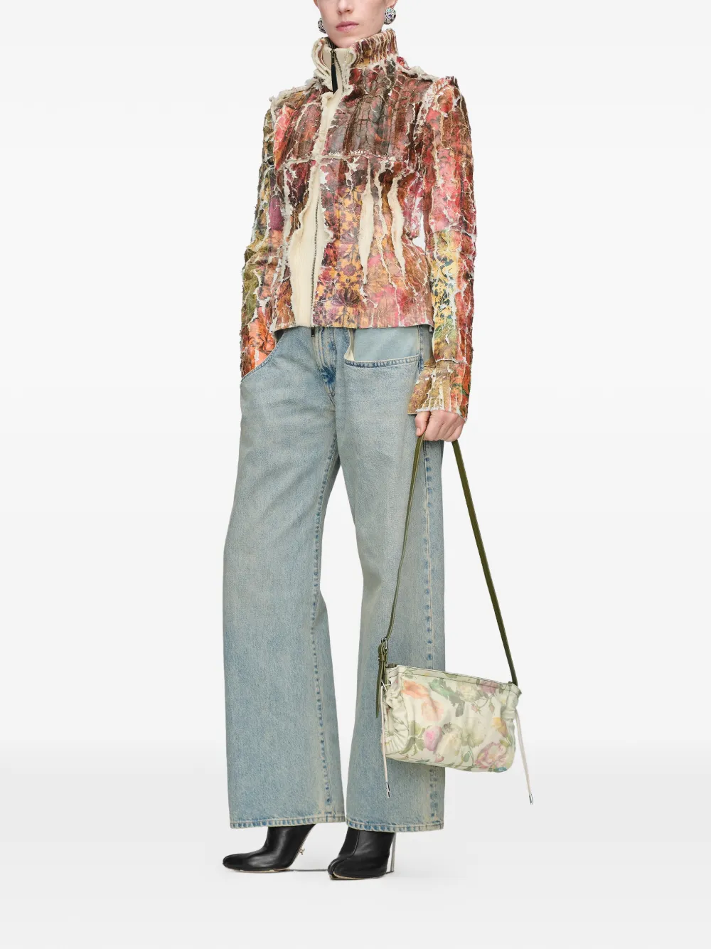 Maison Margiela Vest met bloemenprint en rits Rood