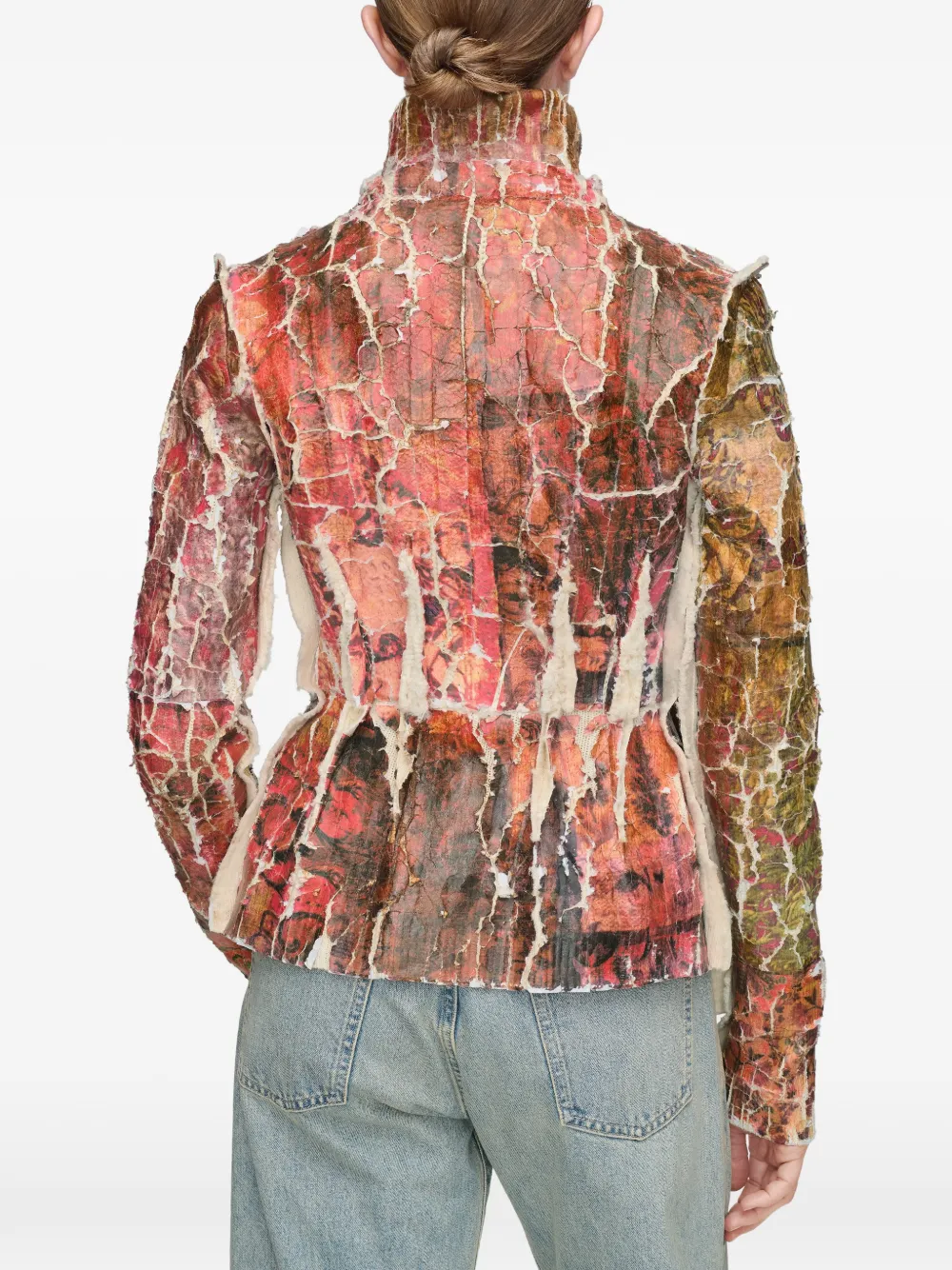 Maison Margiela Vest met bloemenprint en rits Rood