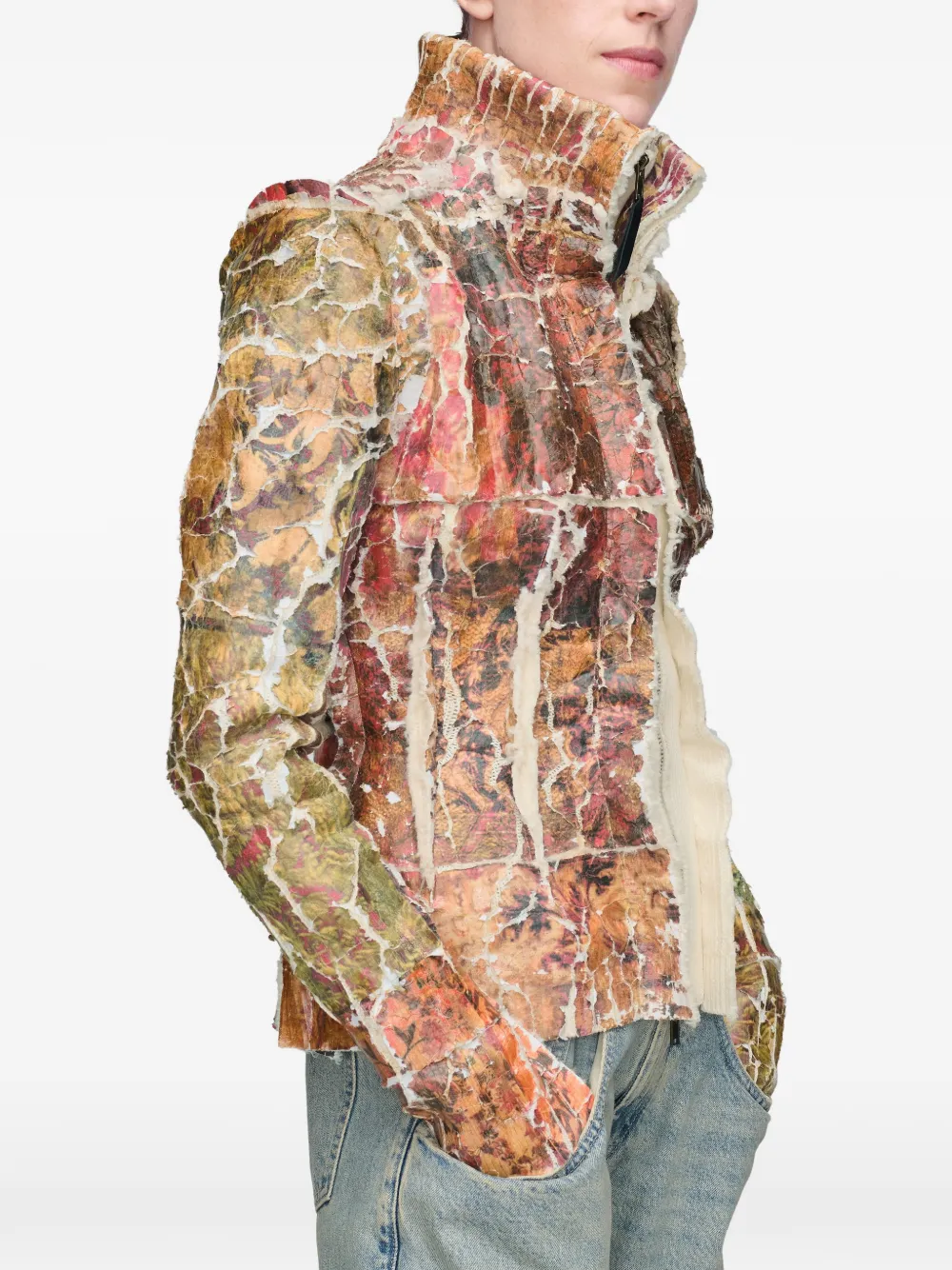 Maison Margiela Vest met bloemenprint en rits Rood